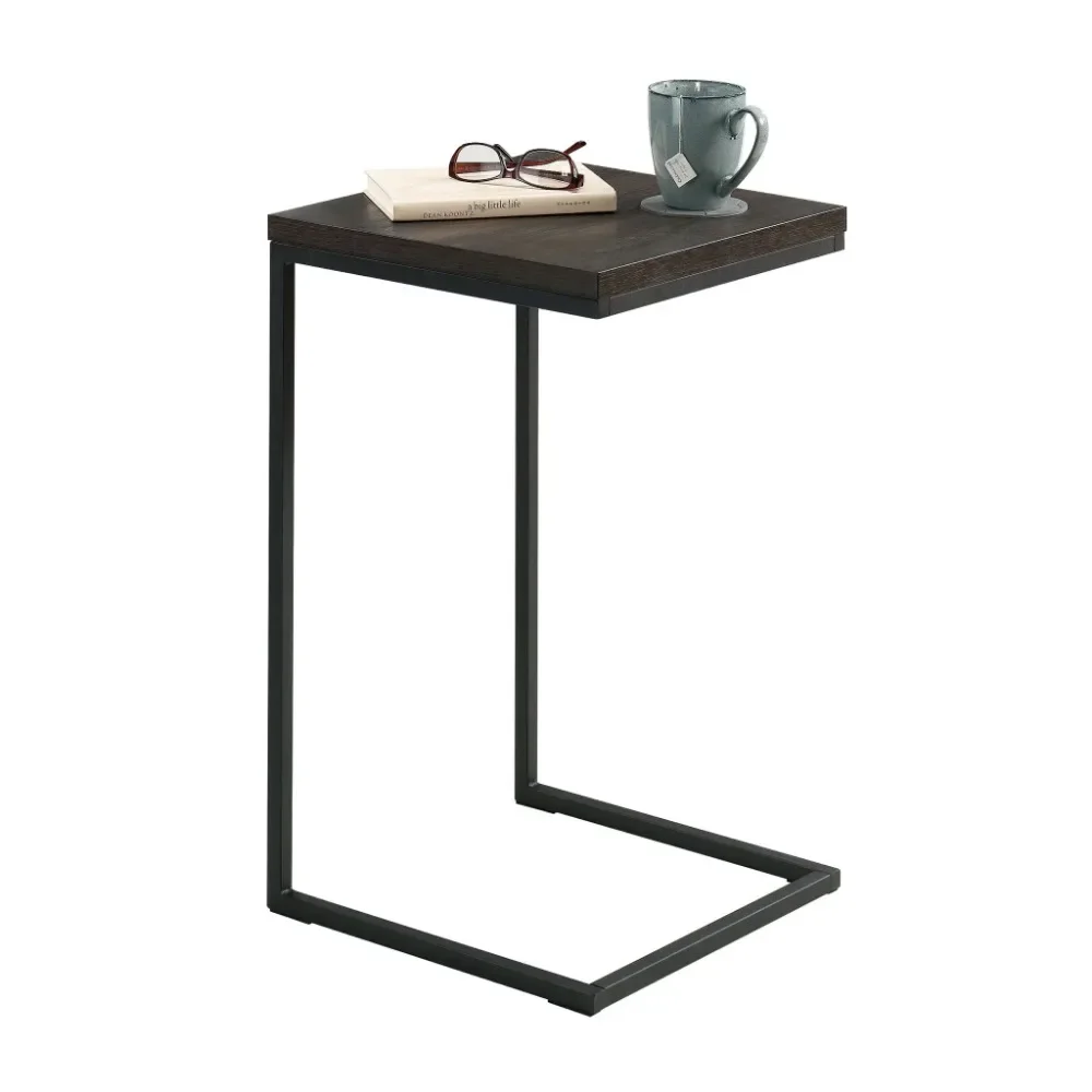 Mainstays C-Shape Metal End Table, Espresso/Black