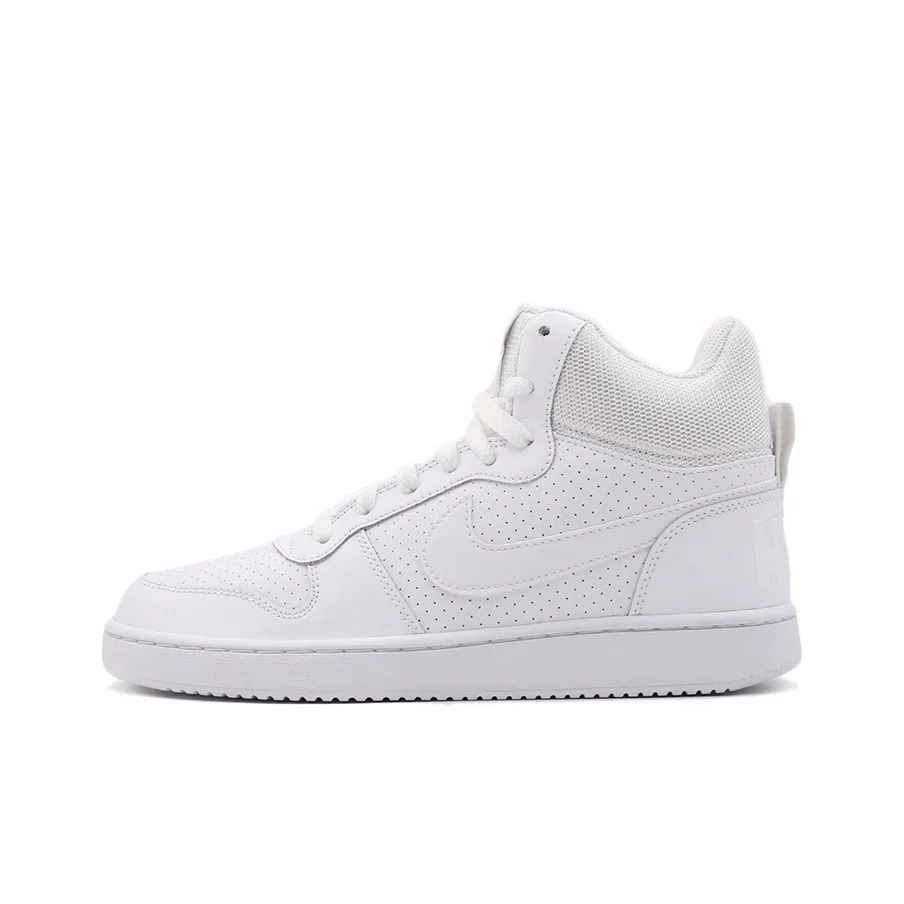 Nike Court Borough Non slip Lightweight Mid top Skateboard Shoes Men's Pure White 838938-111