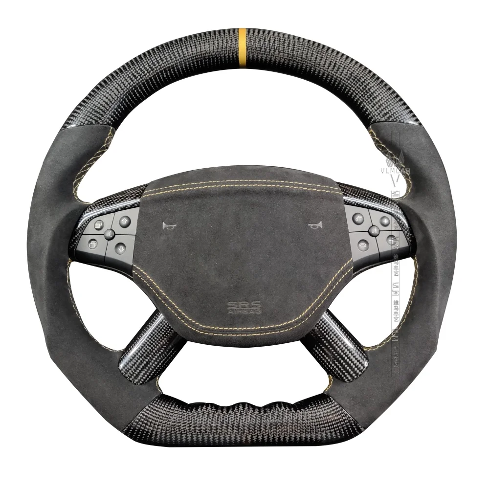 Carbon Fiber Steering Wheel For Mercedes-Benz ML350 ML63 W164 W166 & GLE350 GLE63 W166 2012-2018 Sporty Upgrade Enhanced Grip