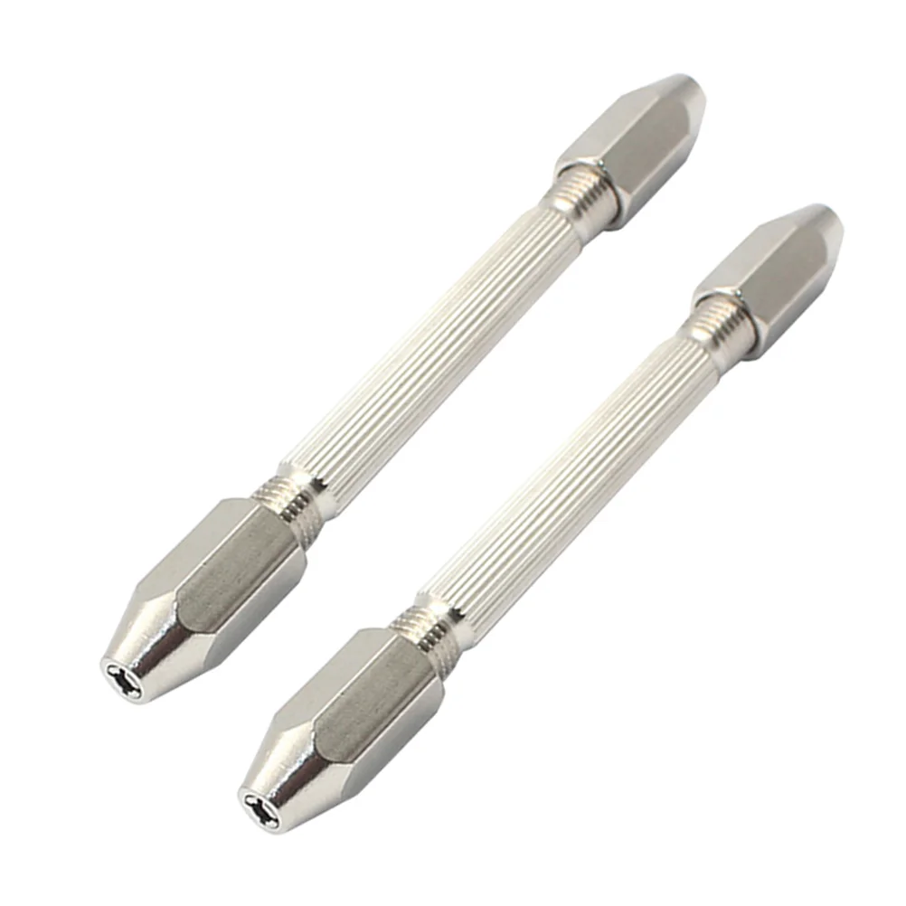 

2 Pcs Auger Drill Bit Bits Double Head Pin Vise Hand-twisted Mini Holder Vice Wire Tool Watch Repair Hexagonal