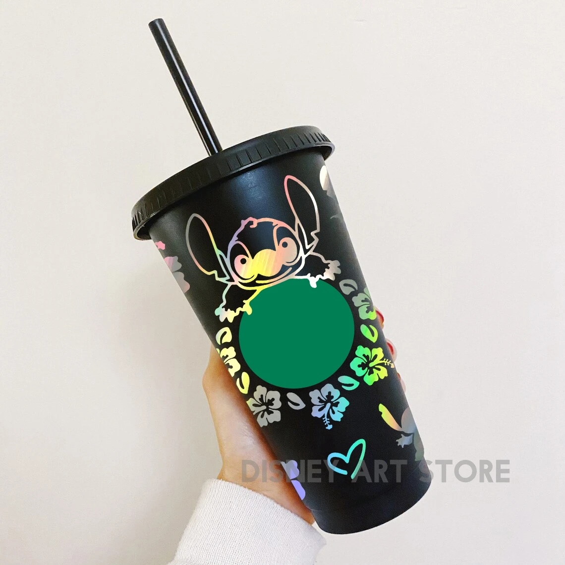 Tropical Hibiscus Decals For 710ml Reusable Straw Cup Decor, Beach Party Vinyl Sticker Waterproof Removable Coffee Cup Decal