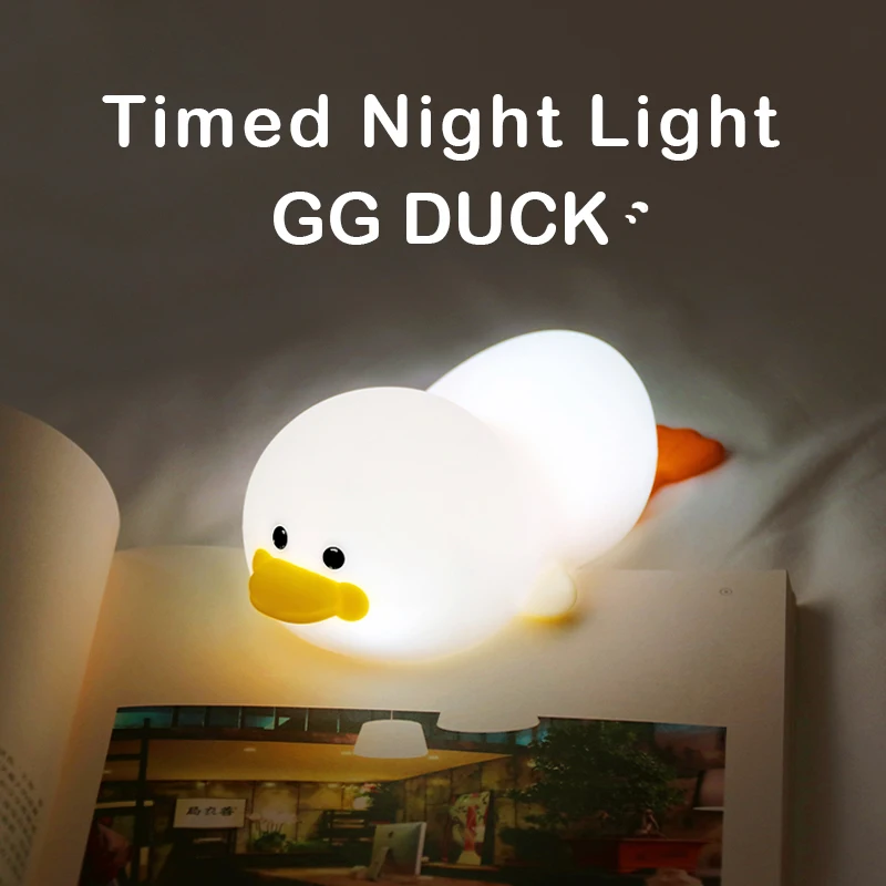 LED Night Light Cartoon Silicone Penguin Duck shape Bedside Decorative Sleep Lamp Touch Sensitive Night Light