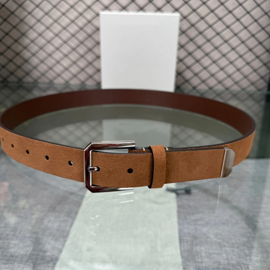 

Luxury Brand Double-Sided Men's Belt Holiday Gifts Handmade Top-Grain Cowhide Belt Suede Smooth Leather Versatile Formal Casual