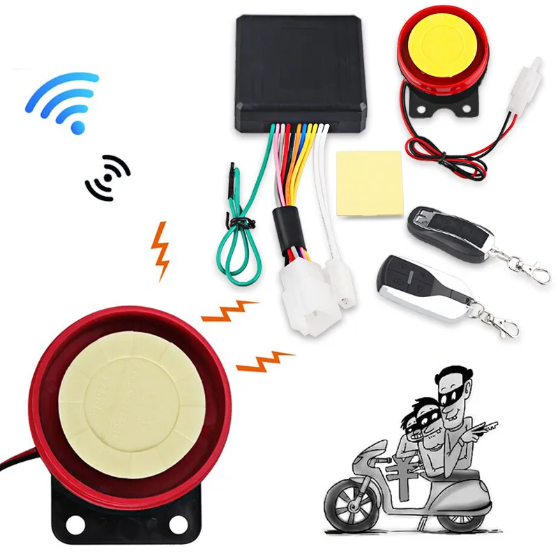 Areyourshop Motorcycle Scooter Security Alarm System Anti-Theft Remote Control Engine Start