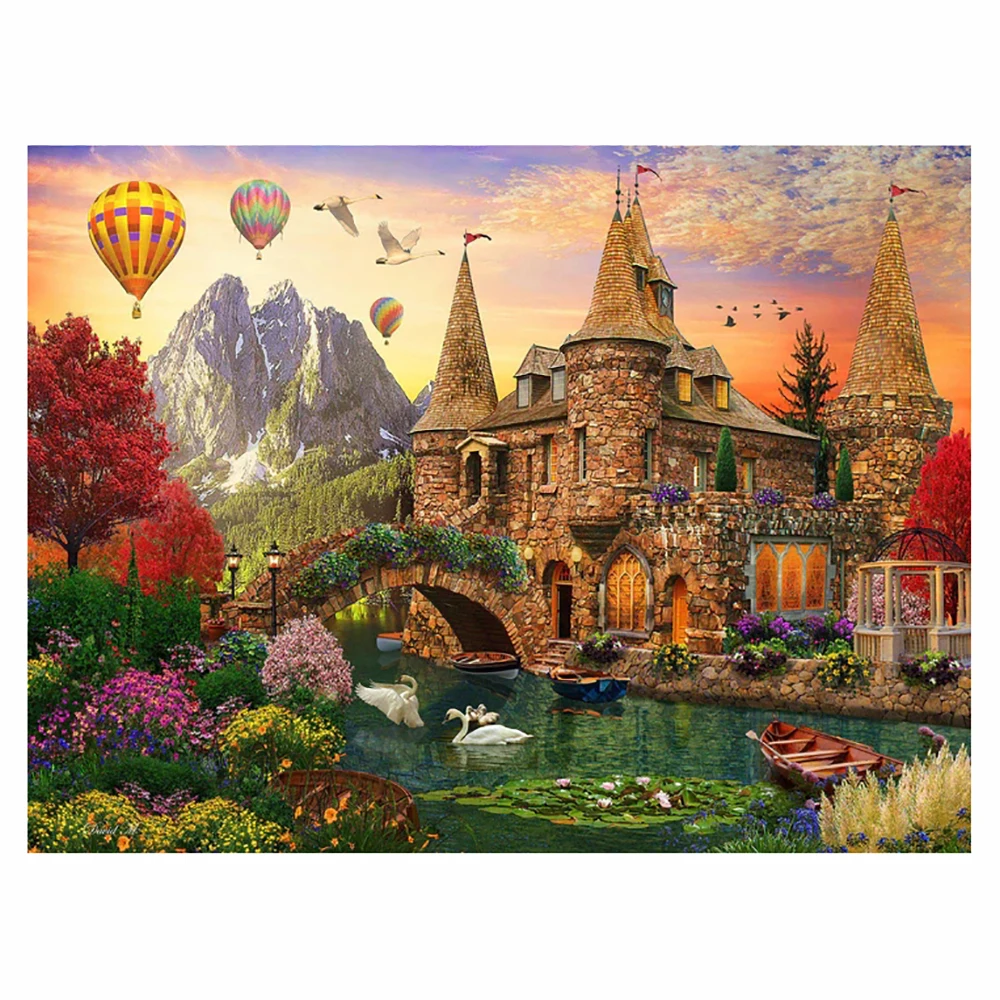 

Diamond Painting Hot Air Balloon Castle Full Square/Round Rhinestone Hobby Crafts Mosaic Handmade Gifts Cross Stitch Home Decor