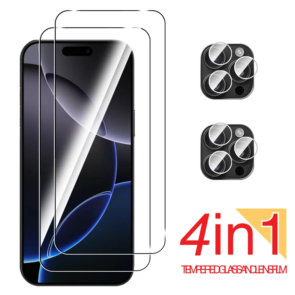 Tempered Glass for iPhone 16 Pro Lens Film Protective Glass 4in1 Screen Protector For Iphone 16 Pro Max ProMax Plus iPhone16Pro