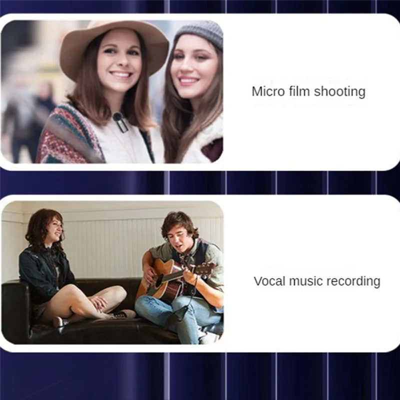 Mikrofon bezprzewodowy B68A, mini, przenośny, krawatowy, dwukanałowy do nagrywania audio i wideo, do transmisji audio na żywo.