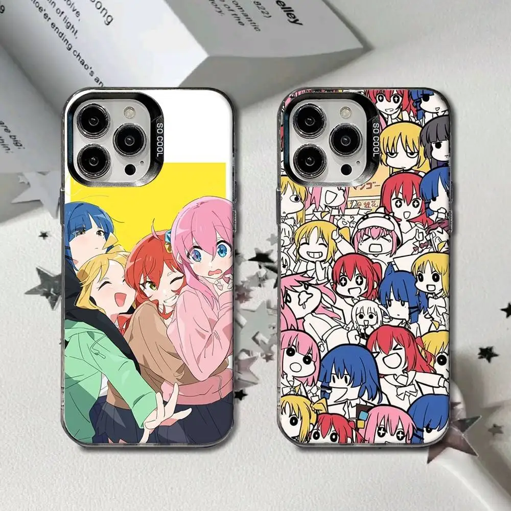 

Bocchi the Rock Hitori Phone Case For iPhone 16,15,14,13,12,11,8,7,Pro,Max,Plus,Mini,XS,SE Anti Fall Black Matte Hard