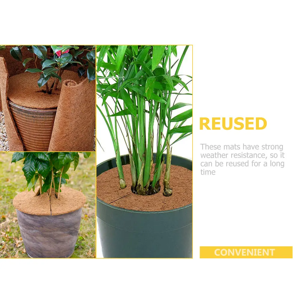 

Coir Fiber Flowerpot Spacer Tree Ring Mats Plant Protection Breathable Durable Weather Resistant Hydrophobic for Garden