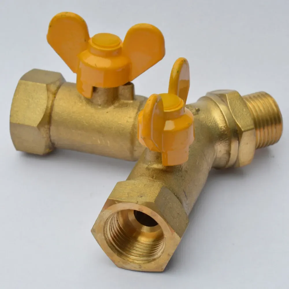 3/8 "BSP ذكر إلى أنثى Y شكل 3 منافذ صمام كروي نحاسي الفاصل الغاز الوقود LNG التبديل حديقة المنزل #2