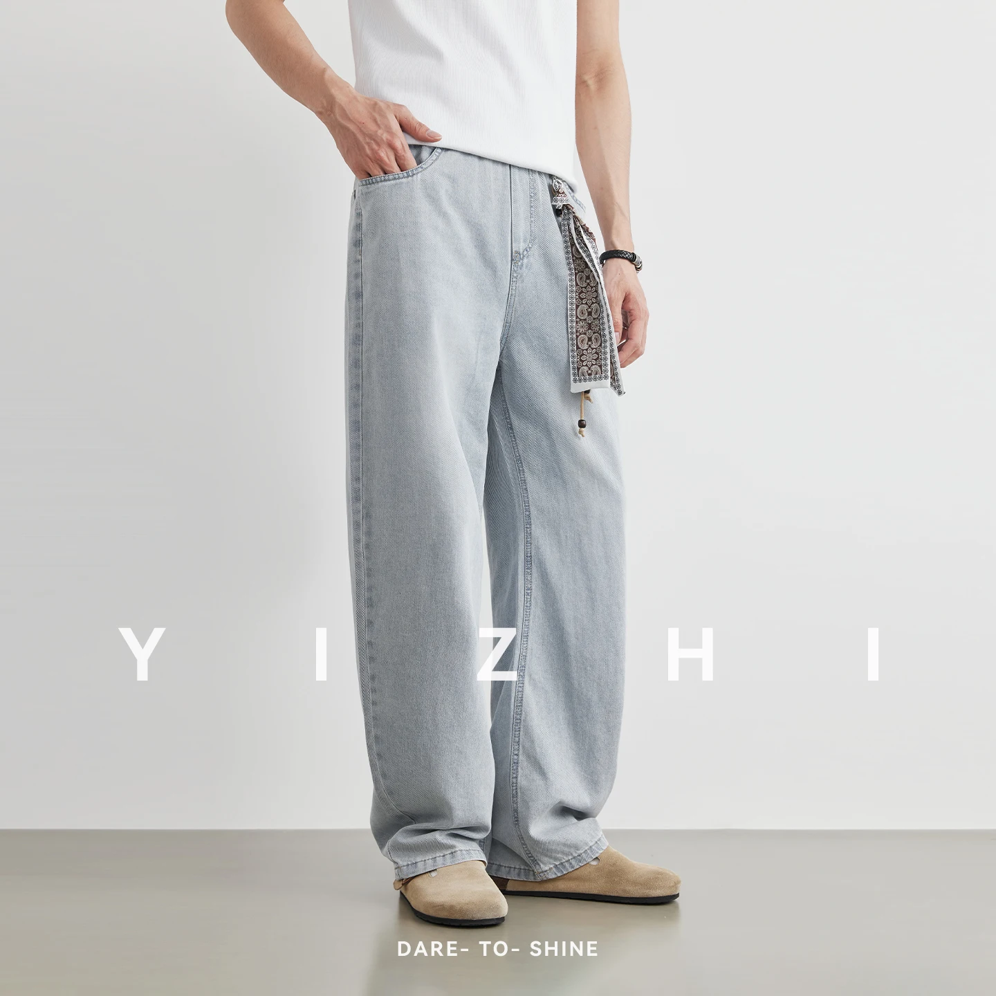 

Men's Japanese Vintage Curved Blade Jeans 2026 Summer Loose Washed Simple American Style Daily Casual Commute Pants