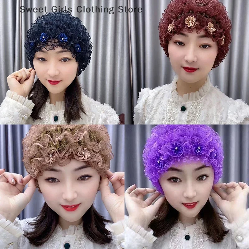 หมวกคลุมผมผ้าลูกไม้ระบายอากาศสำหรับฤดูร้อนสำหรับผู้หญิง ผ้าคลุมผม หมวกคลุมศีรษะ ผ้าโพกศีรษะ หมวกมุสลิม ผ้าคลุมศีรษะแบบยืดหยุ่น คลุมศีรษะได้เต็มที่