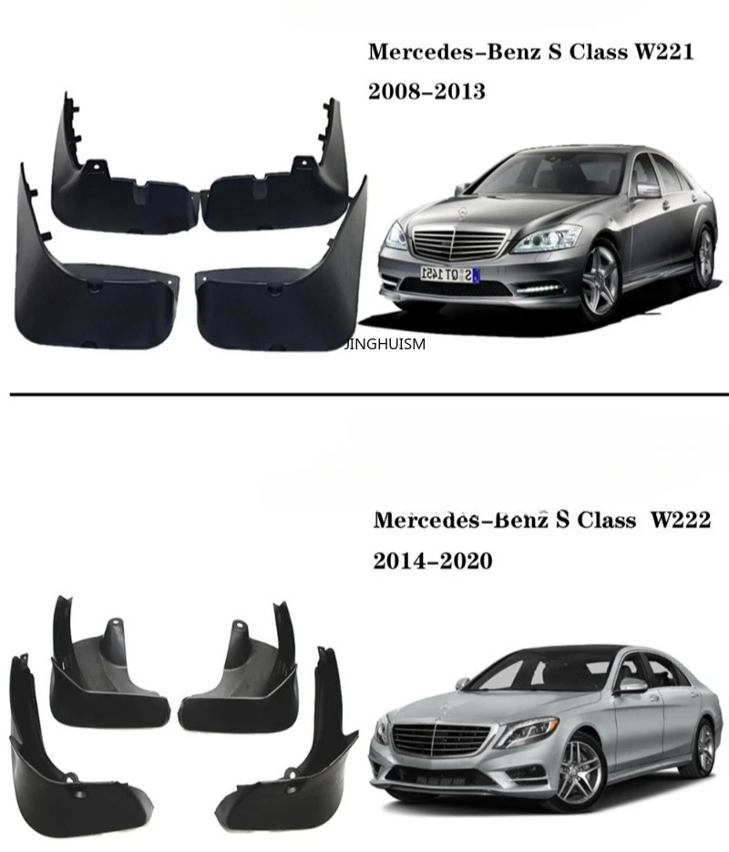 For Mercedes Benz S Class W222 W221 S350 2007-2020 Mud Flaps Car Accessories Fender Mudguards Splash Guards Black Protection
