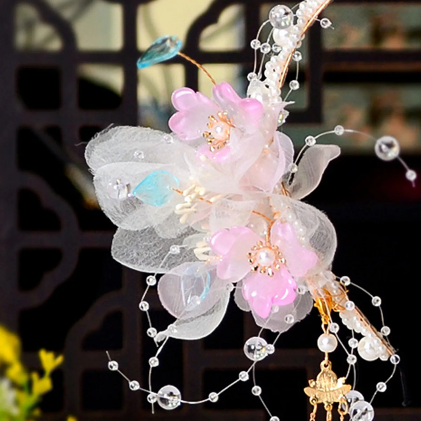 

Милая сказочная корона для волос для женщин, изысканная повязка для волос с жемчужным цветком и кисточкой, элегантные ювелирные изделия, цветочная корона, модная повязка на голову с цветочным принтом