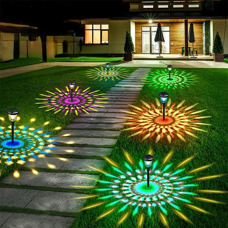 Solar Christmas Lights Waterproof Dynamic Pattern Garden Lawn Lights Night Market Garden Lights Outdoor Landscape Lights