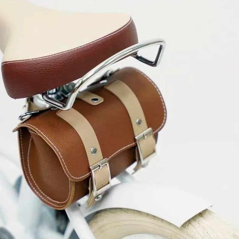 

Bicycle Bag Tail Bag Fashion Handmade Leather Bike Seat Rear Bag Storage Bag Easy To Install Bike Front Bag Bike Accessories