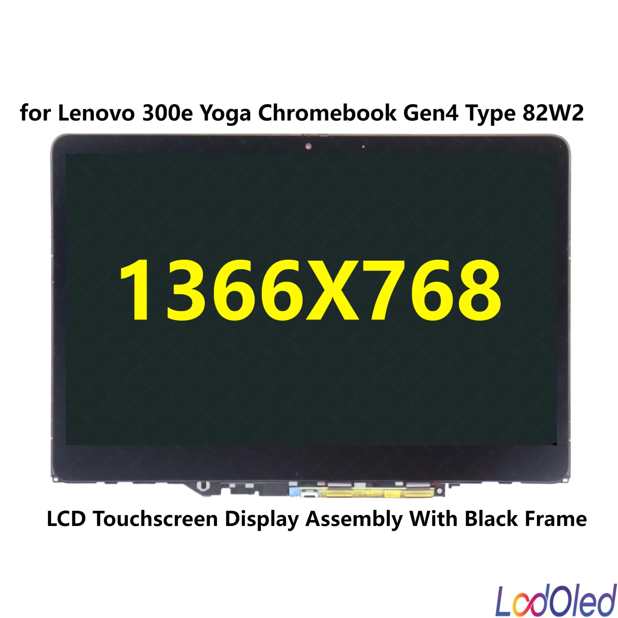 

11.6-дюймовый LED FHD LCD сенсорный экран в сборе с рамкой (черный) для Lenovo 300e Yoga Chromebook Gen4, 1366x768, 30 контактов