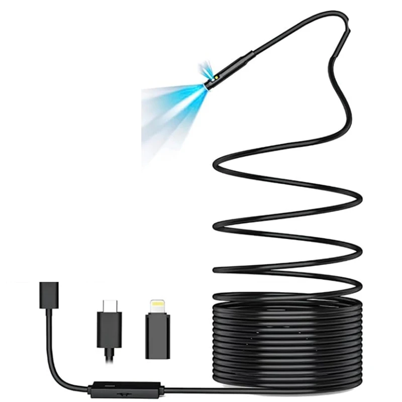 Hot Endoscope Inspection Camera,8 LED Lights, IP67 Waterproof Snake Cable Compatible With Home & Automotive Inspection Tool