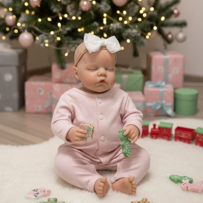 ตุ๊กตาซิลิโคนนุ่มแบบเปิดปากได้ ขนาด 42 ซม. ล้างทำความสะอาดได้ ตุ๊กตาเด็กผู้หญิงรีบอร์น ผิวทาสีเหมือนจริง ตุ๊กตาเด็กแรกเกิดเหมือนจริง ตุ๊กตาซิลิโคนรีบอร์น