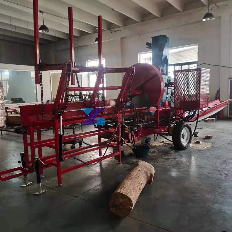 37hp 50 Ton Commercial Grade Saw Blade Type Full Hydraulic Operate Firewood Processor Log Processor with Chain Table, Conveyor