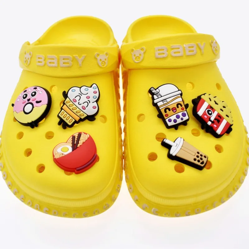 PVC Shoe Charms Ice cream Shoe Accessories fruit Shoe Decoration gift Shoe Buckles Pins for Clog Sandals  X-mas Gifts