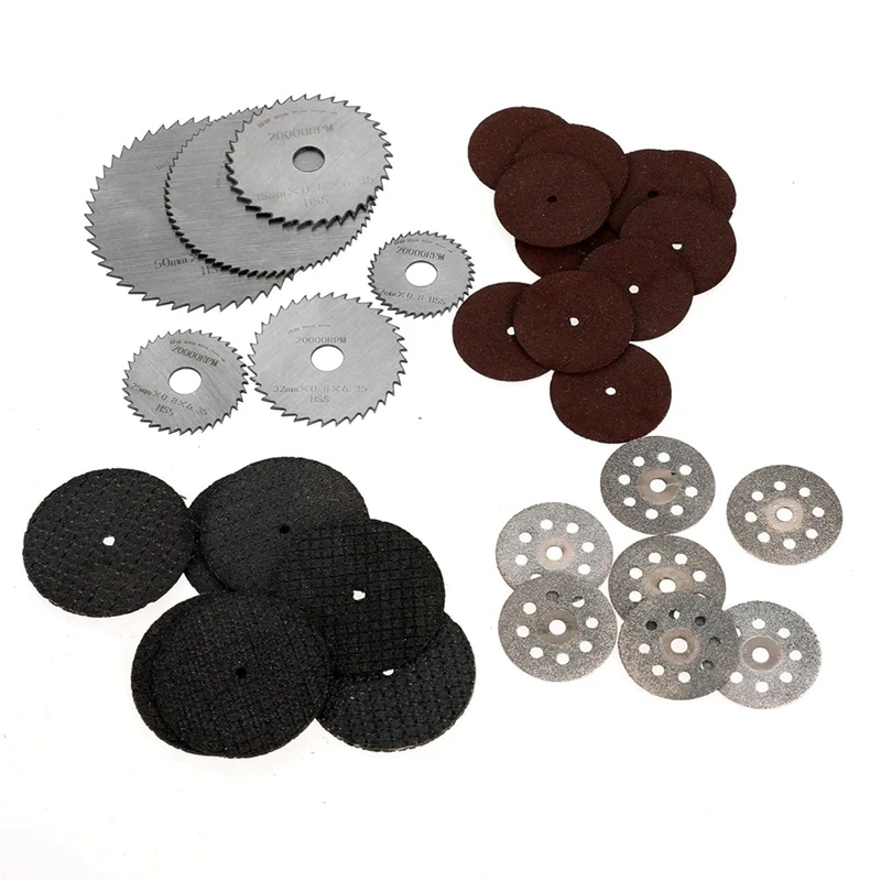 36Pcs Cutting Discs Rotary Tool Cut Off Wheels Fiberglass Cutting Wheel Resin Circular Saw Blades With 5Pcs Mandrels