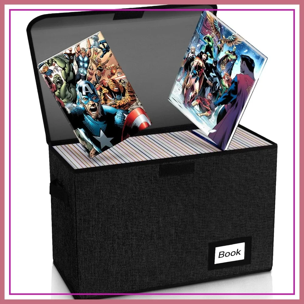 

Comic Book Storage Box 15.8"x7.8"x11.8", Collapsible, Holds 160-180 Comics, Heavy Duty Bin