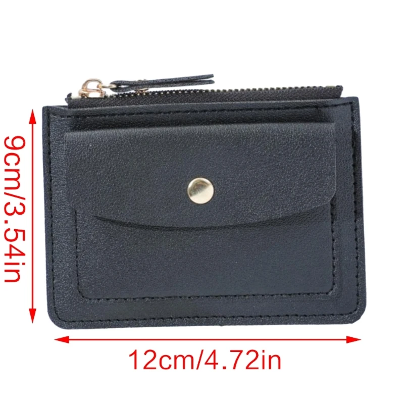 Simple and Versatile Coin Purse with Solid Color Zipper Wallet Card Holder Perfect for Daily Use