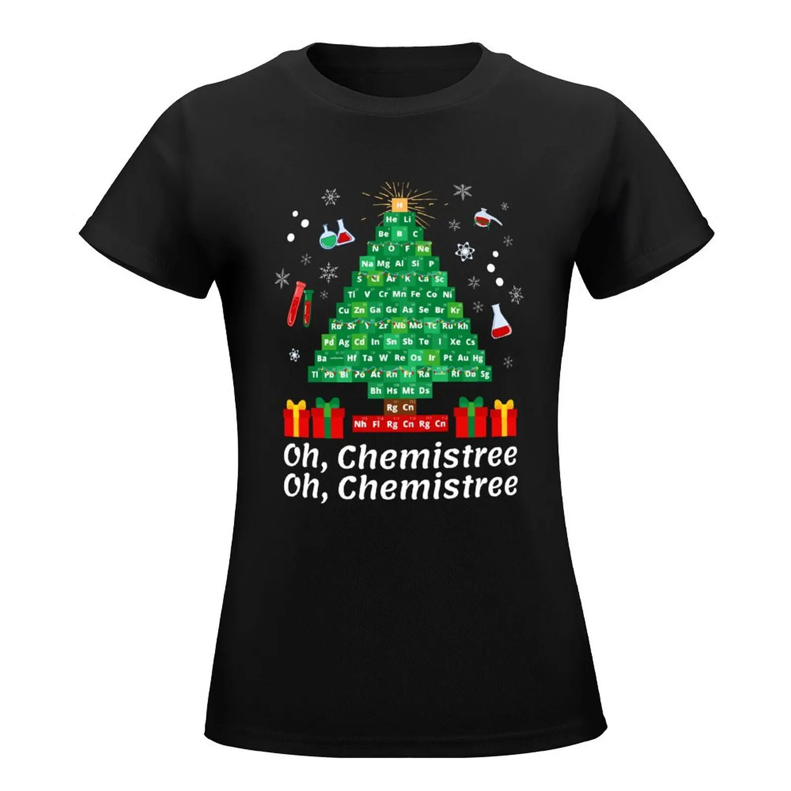 Oh Chemistree, Oh Chemistree T-Shirt Zwarten Zomerkleding Tops T-Shirt Jurk Voor Vrouwen Graphic