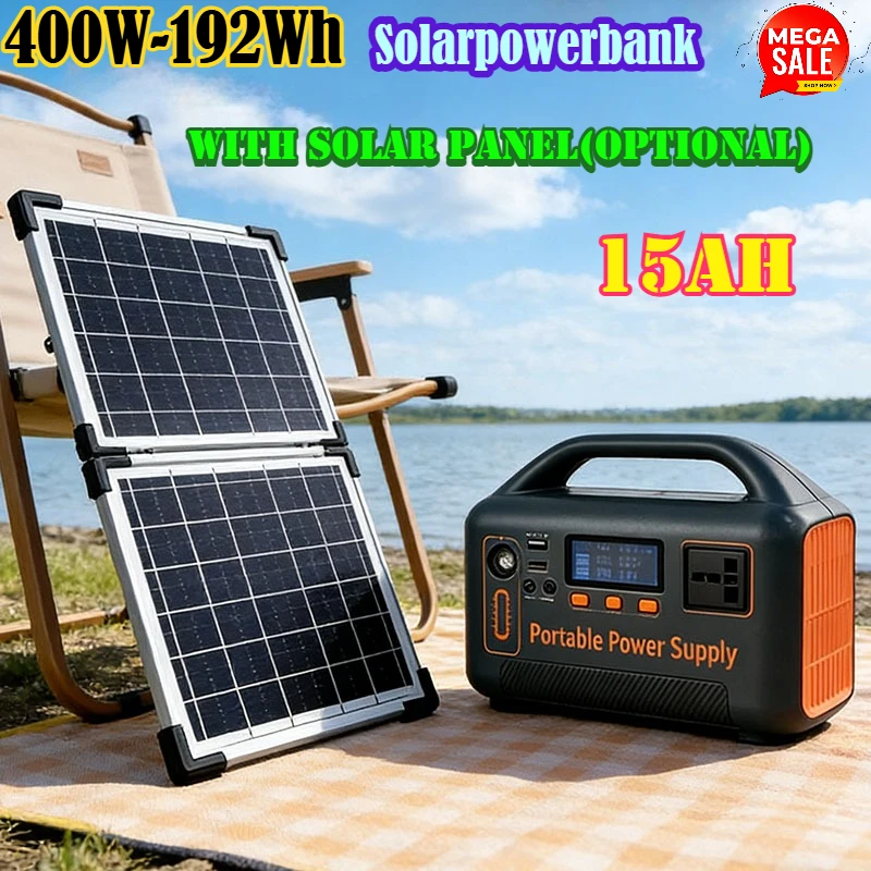 

LiFePO4 400W 220V Portable Power Station 192Wh Mobile Power Supply Solar Generator Outdoor Energy Camping RV Backup Power Supply
