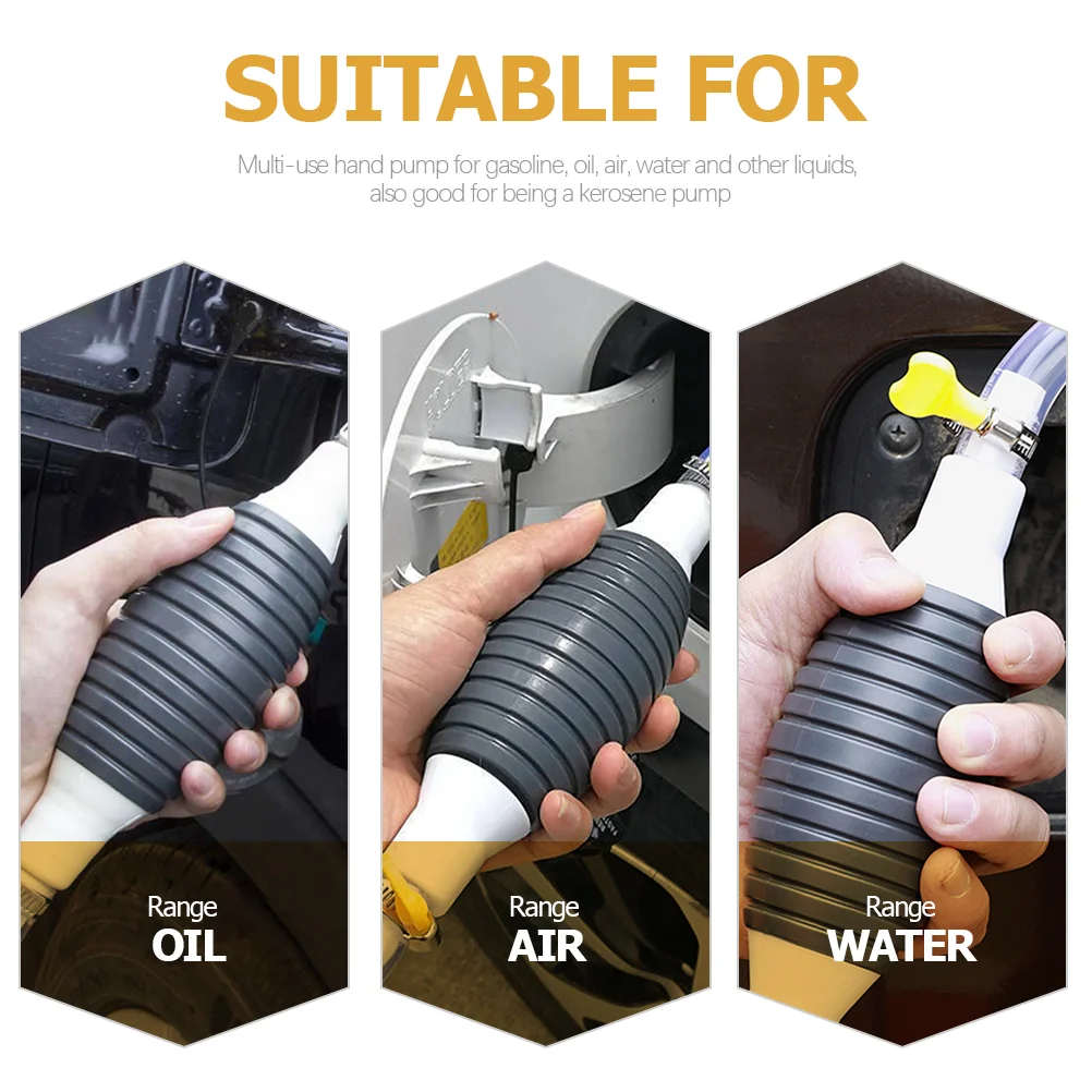 Water Hose Pump Oil Suction Pipe Manual Fuel Transfer Extractor for Gasoline Plastic