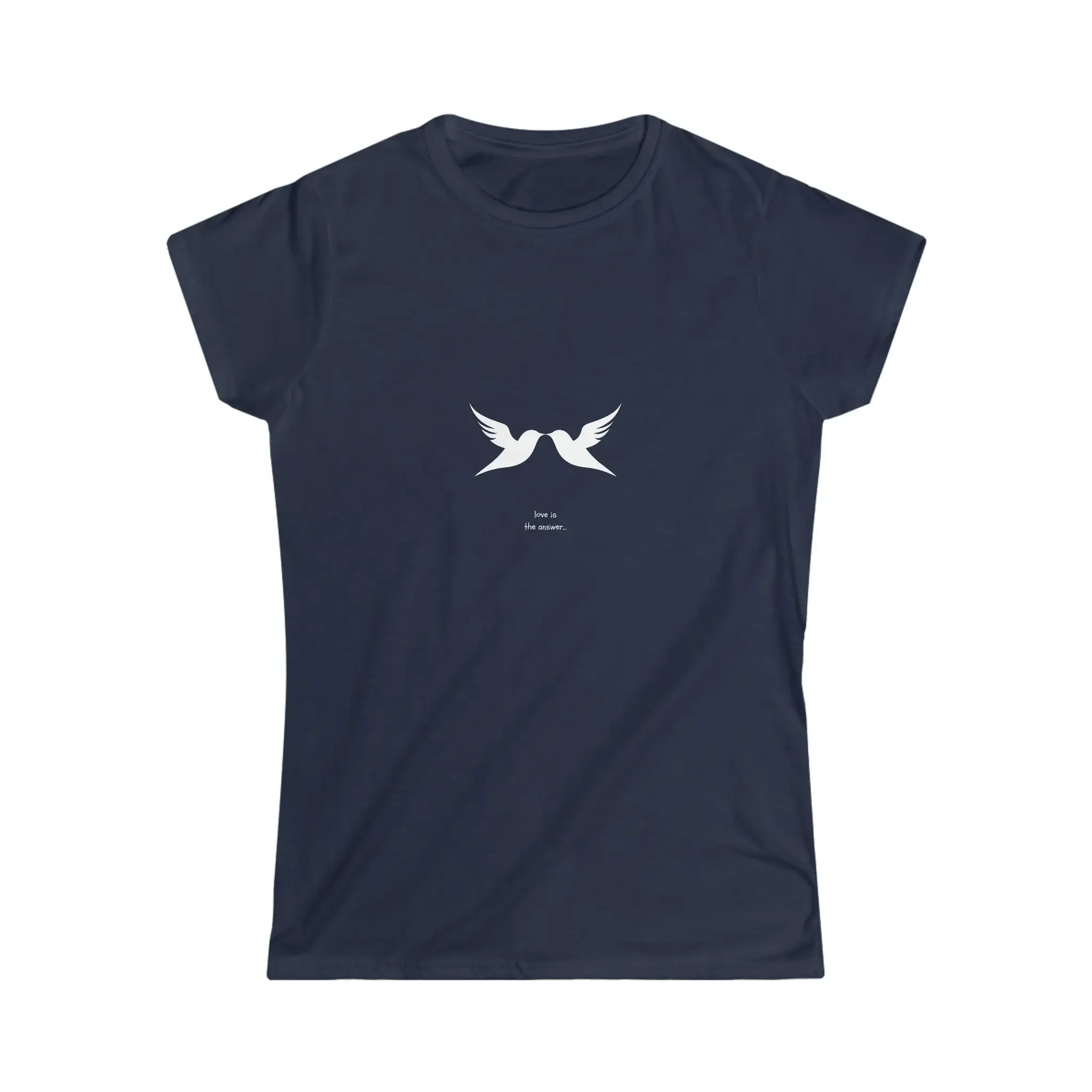 Ladies T Shirt Love Is The Answer Tee Birds Hope Peace Womens Softstyle T Shirt