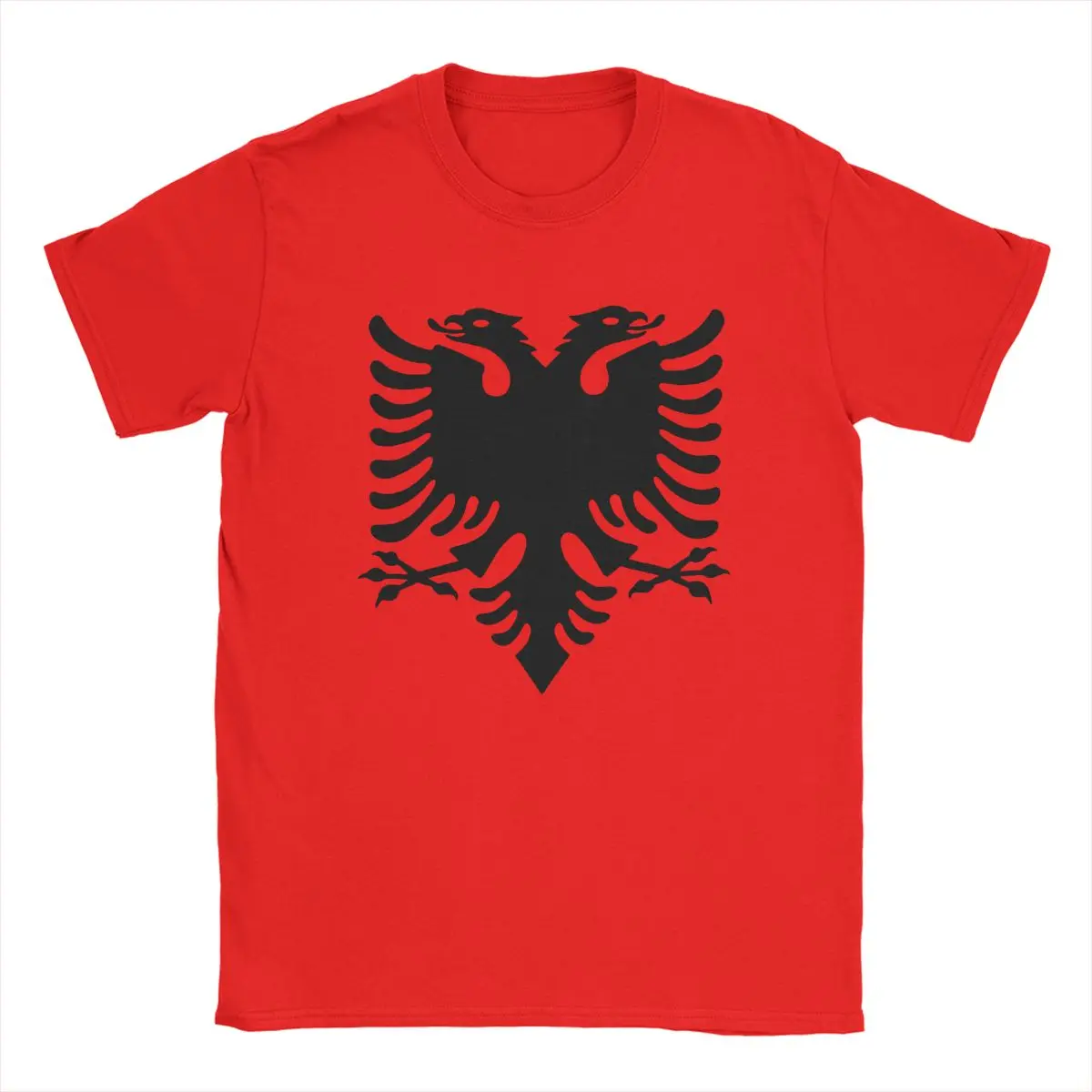 Men\'s T-Shirt Albanian Flag Tale Of The Eagle Fashion 100% Cotton Tees Short Sleeve T Shirts Round Neck Clothes Plus Size