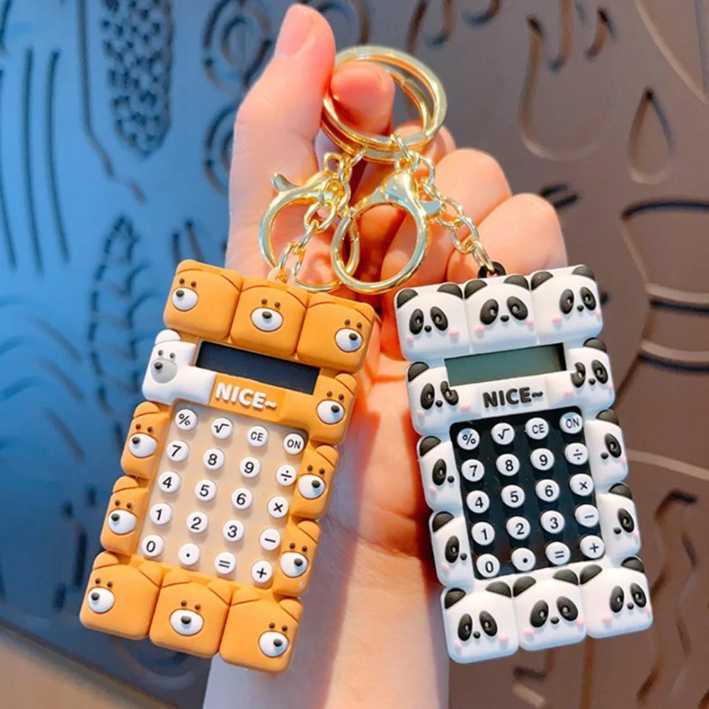 with Keychain Calculator Keychain Stationery Evaluator Mini Portable Digit Calculator Creative Kawaii Cartoon Cute Calculator