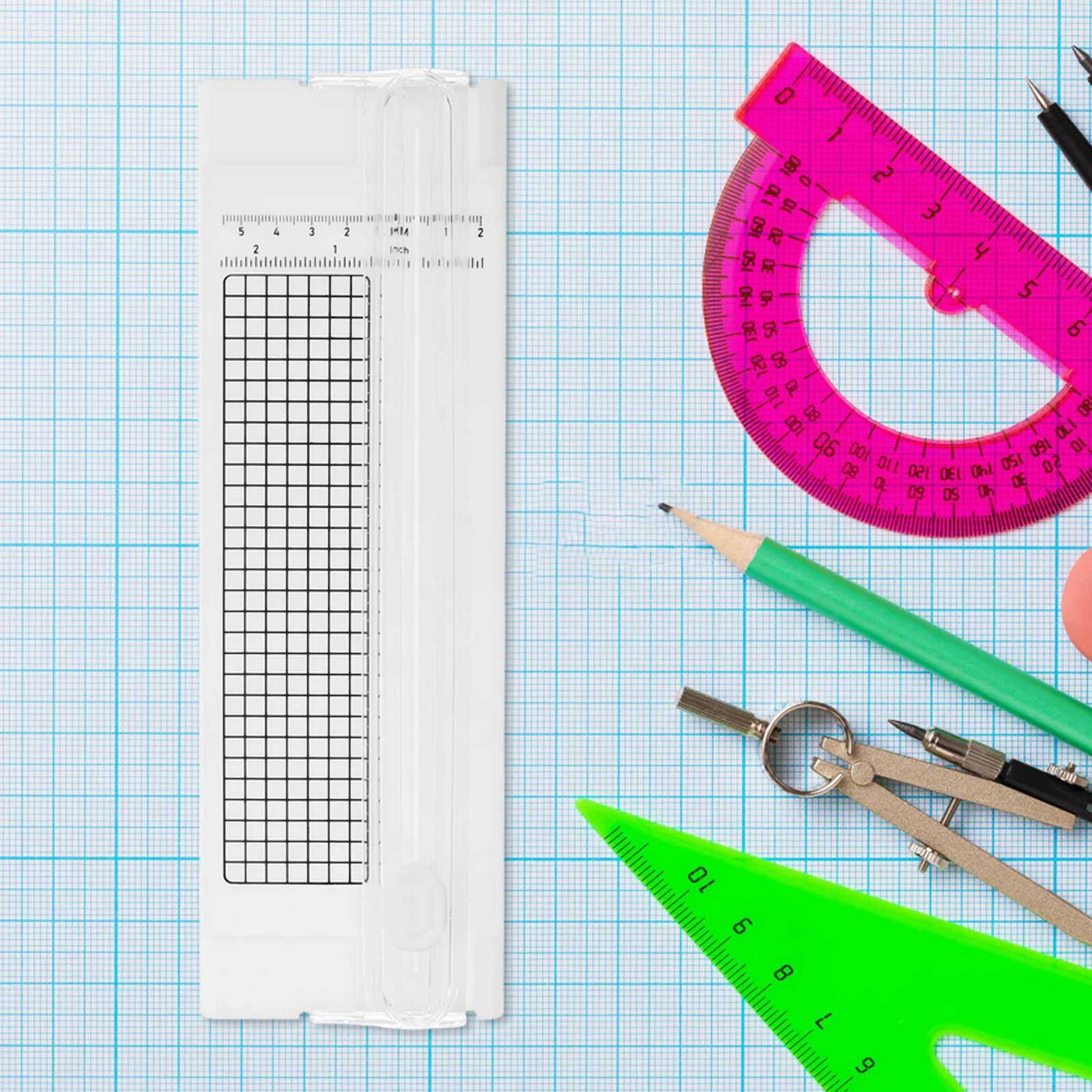 Kompaktes Papierschneidebrett, manuelles Trimmer-Werkzeug zum Basteln von Scrapbooking, Hochzeitseinladungen, Fotos und Büroprojekten
