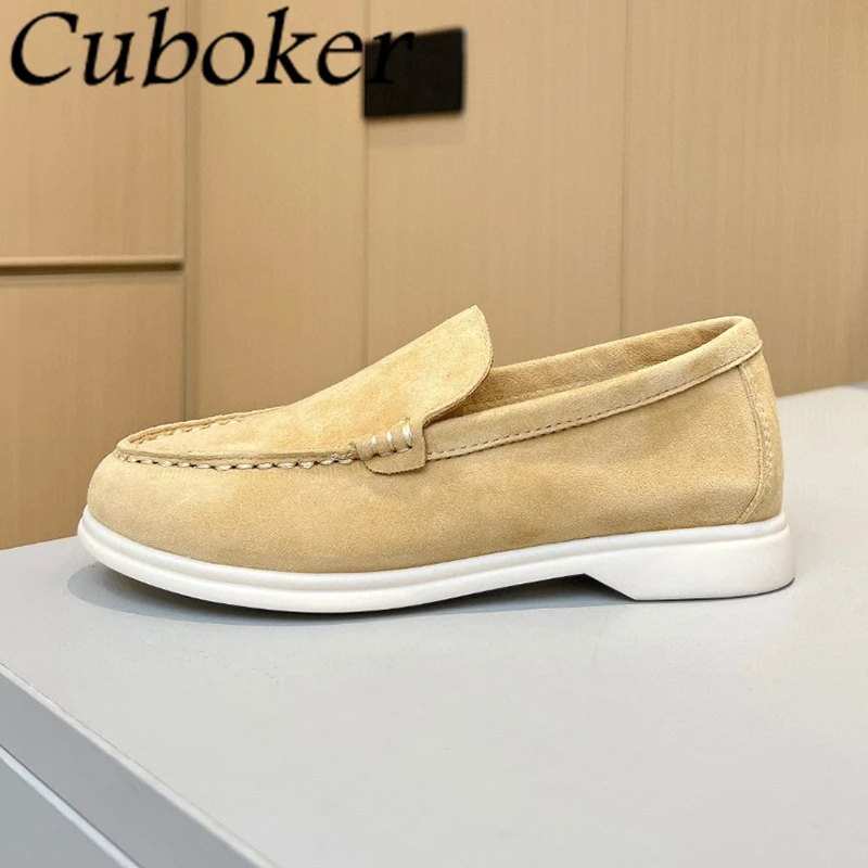 Low Top Kidsuede Children Flats Casual Shoes Girls Boys Student Round Toe Loafers Teenager Slip On Walking Shoes For Children