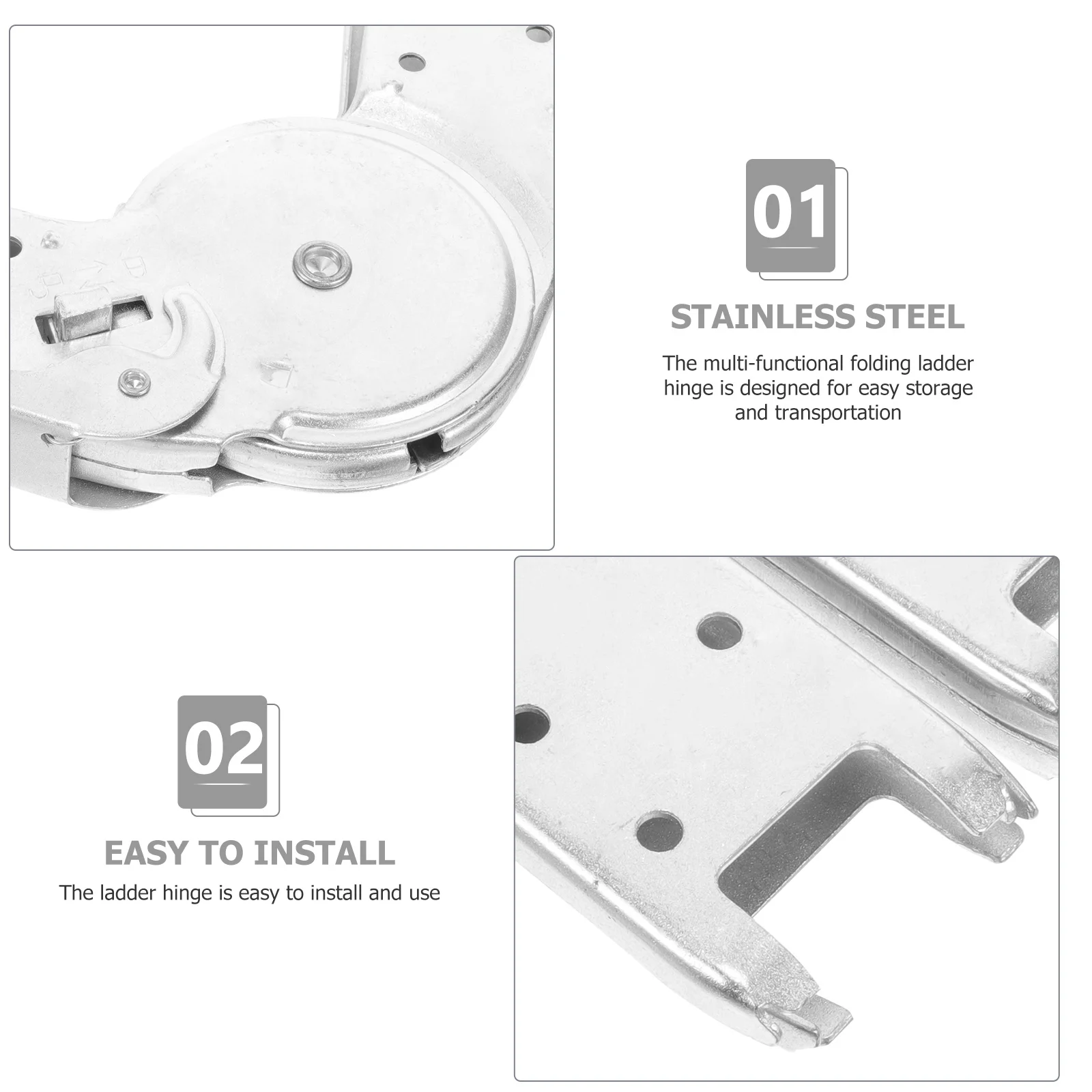 

Stainless Steel Attic Ladder Hinge Foldable Joint Easy Storage Transportation Adjustable Ladder Accessories Reliable