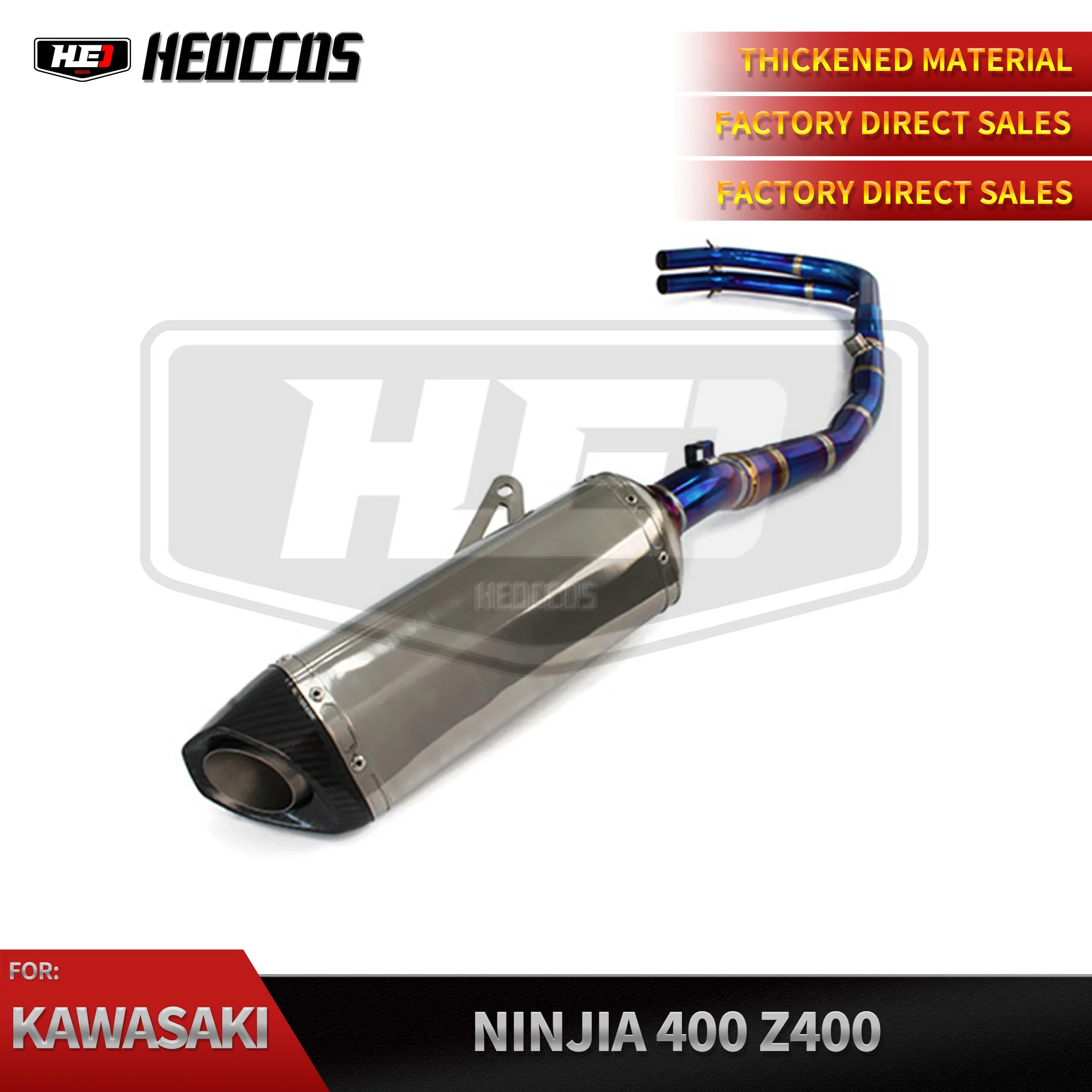 HEO Titanium Motorcycle  Complete Exhaust For Kawasaki NINJIA 400 Z400 Performance Exhaust System