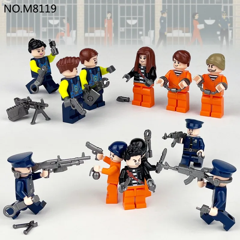 

M8119Cross-borderwholesale police chase fugitive miniature children assemble small particles building blocktoycriminals hot sale