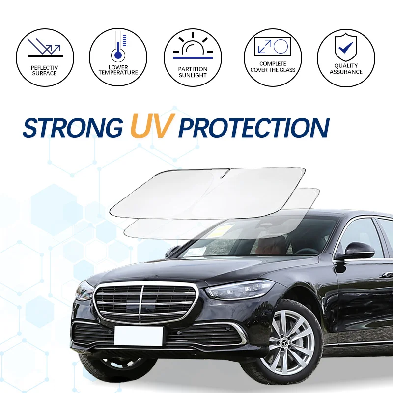 

Car Windshield Sun Shade For Benz S level 23style Sunshade Summer Visor Protector Foldable Blocks UV Rays Protection Accessories