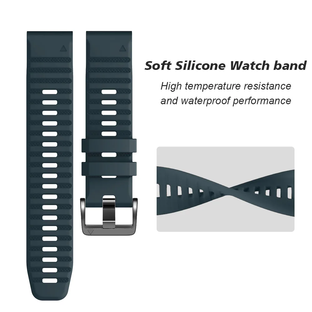 22 26 MM Silicone QuickFit Watchband For Garmin Fenix 7X/7/7S/6X/6/6S Pro/5/5X/5S Epix 2/Instinct Straps Replacement Bracelet