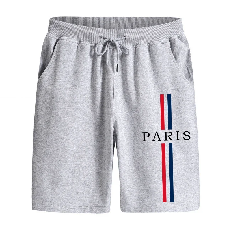 Paris Printed Casual Sports Shorts High Quality Urban Fashion Soft Knee Length Pants Men's Home Outdoor Cool Soft Walking Shorts