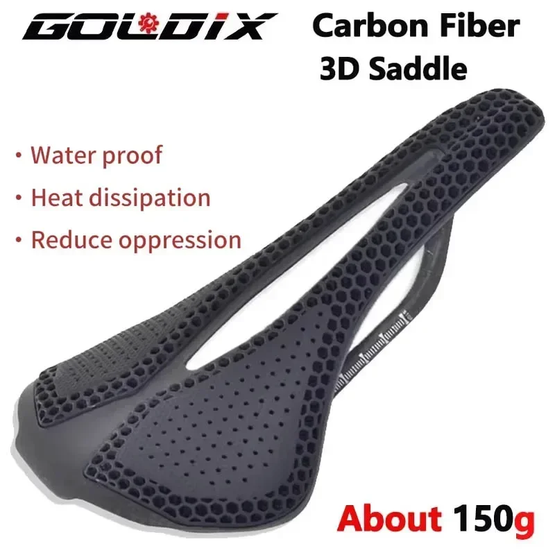 

GOLDIX 3D Printing Bicycle Carbon Saddle Ultra Light Highway MTB and road Racing Saddle Bicycle Cushion Bicycle Seat Accessories