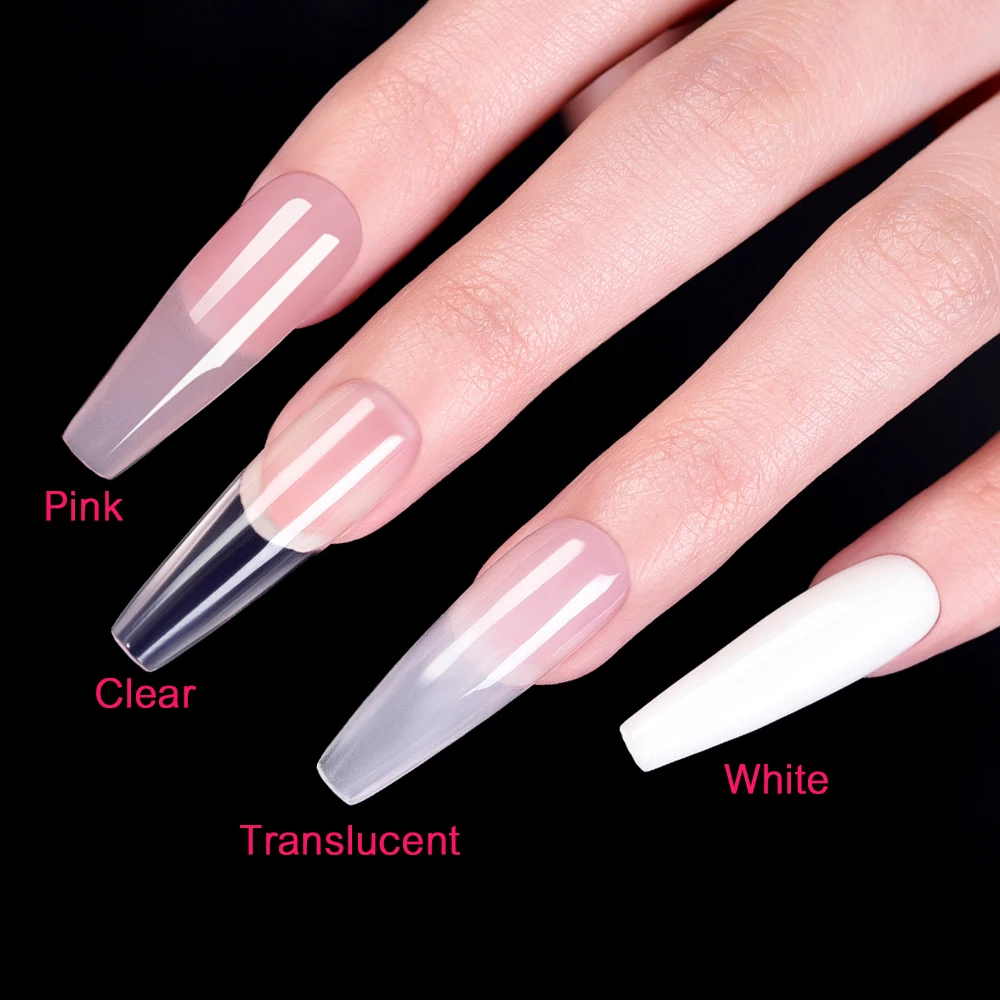 KADS-Poudre Acrylique 3D Semi Transparente pour Extension d'Ongles, Liquide Blanc, Rose Clair, pour Nail Art, 25/120g