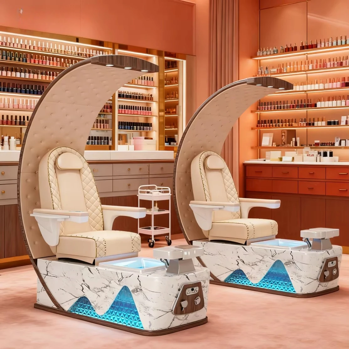 

Luxury Modern Throne Professional High Back Feet Electric Spa Massage Nail Pedicure Chair Nail Salon