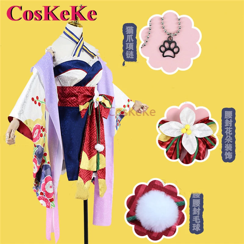 CosKeKe Inugami Korone Cosplay Anime VTuber Hololive Costume Sweet Lovely New Year Kimono Uniform Halloween Role Play Clothing