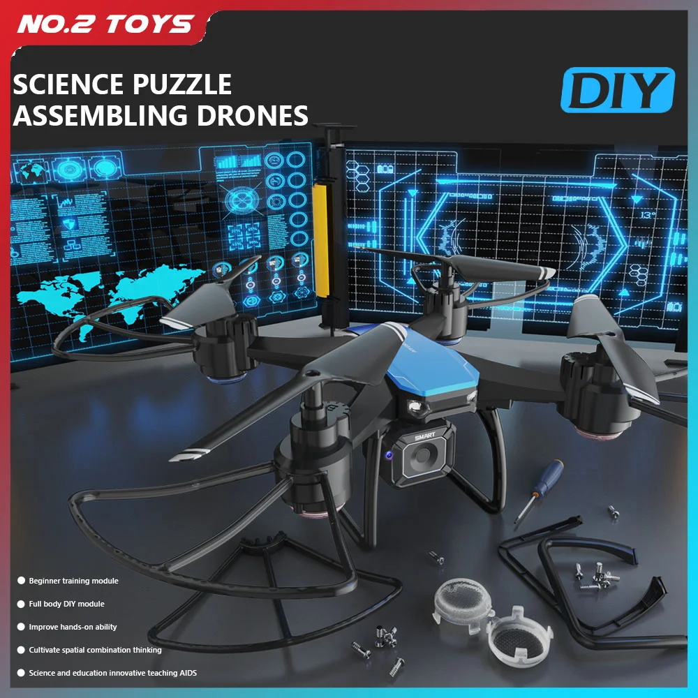 

JJRC H108 RC Дрон с двойной камерой 4K DIY Научная головоломка Интеллектуальная сборка Пульт дистанционного управления Квадрокоптер Детские RC Дроны Игрушки