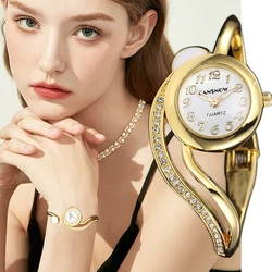 Orologio da donna 2023 Nuovo in braccialetto di lusso Oro Argento Piccolo quadrante Abito da donna Orologio da polso al quarzo Orologio casual Regalo Reloj Mujer