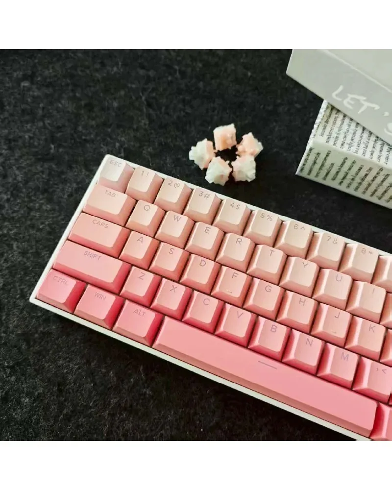 

Taoyao powder is engraving a gradual change of personalized keycaps PBT original height 133 keys full set customized mechanical