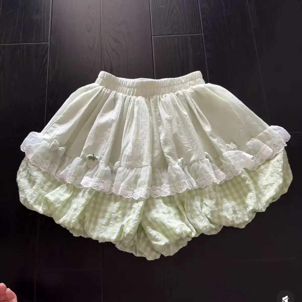 Stile giapponese Y2k Mini Gonne Lanterna Pantaloncini Hot Girls Kawaii Lolita Gonna Pantaloncini Dolce Fiocco di pizzo Patchwork Gonna Faldas Mujer